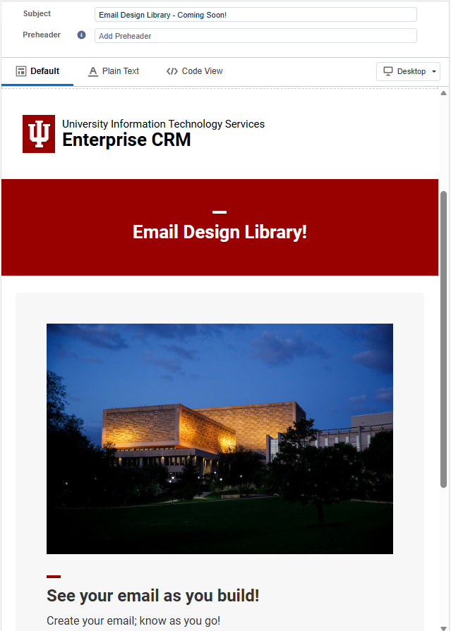 preview pane in MC email editor